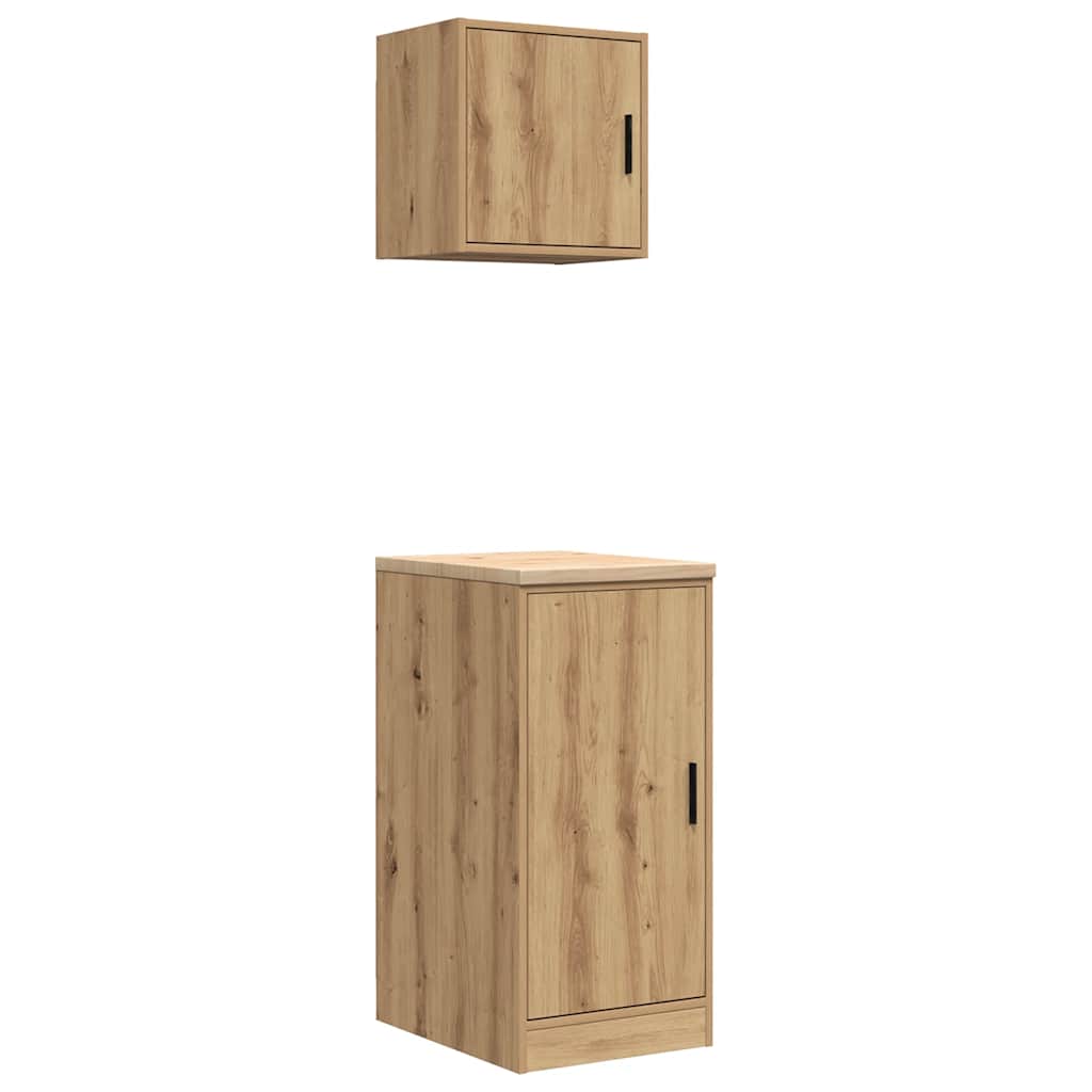 VidaXL armoires de garage 2 pcs bois traité, chêne artisanal