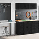 VidaXL armoires de garage 2 pcs aggloméré noir