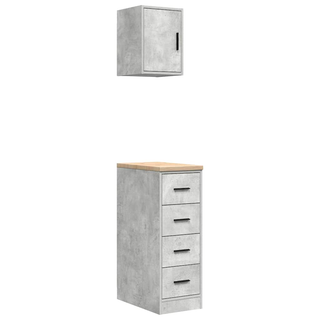 Vidaxx armoires de garage 2 pcs bois d'ingénierie béton gris