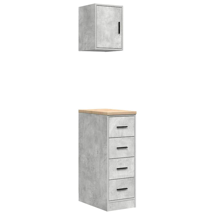 Vidaxx armoires de garage 2 pcs bois d'ingénierie béton gris