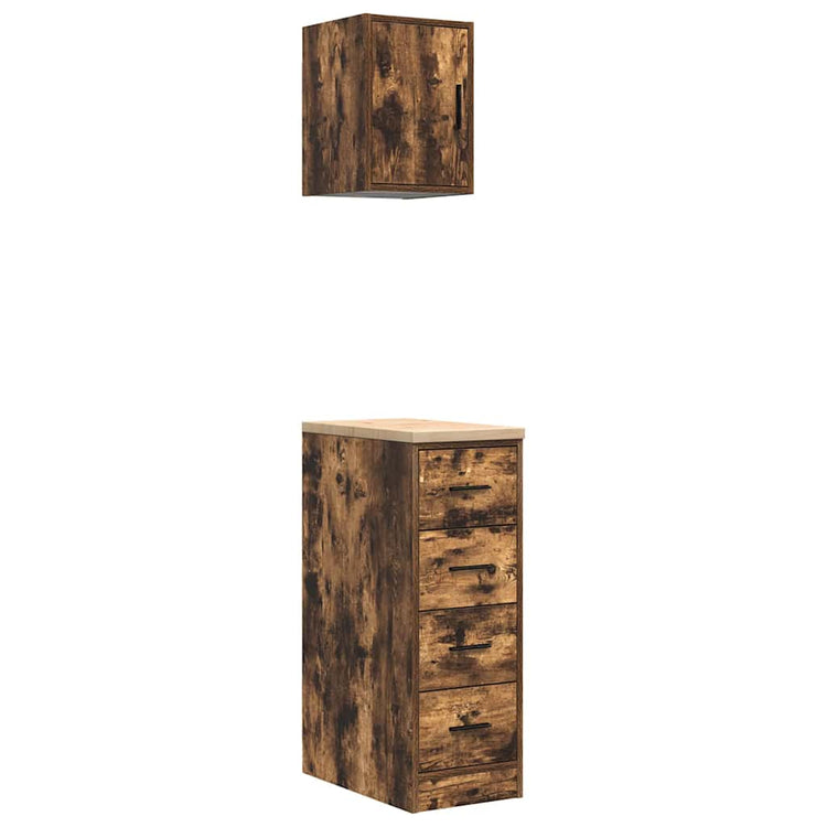 Vidaxx armoires de garage 2 pcs aggloméré chêne fumé