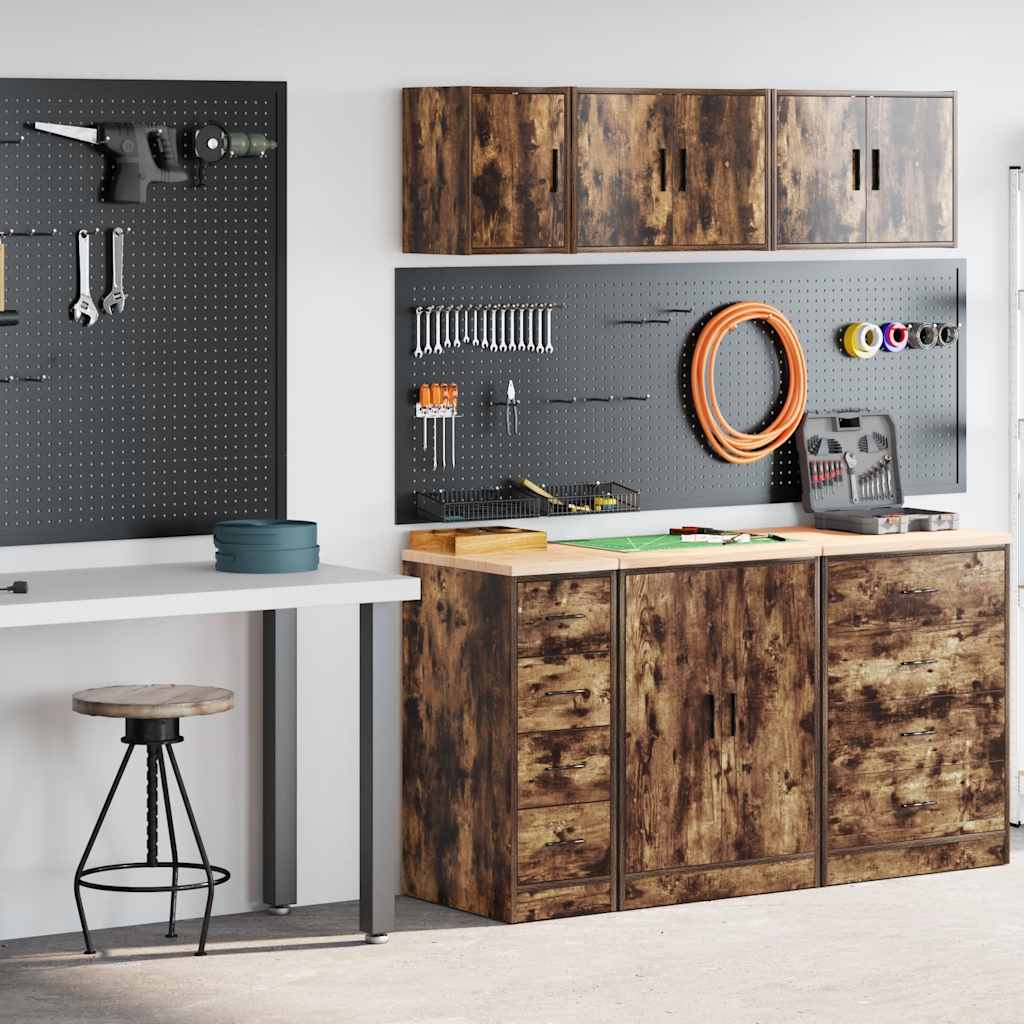 Vidaxx armoires de garage 2 pcs aggloméré chêne fumé