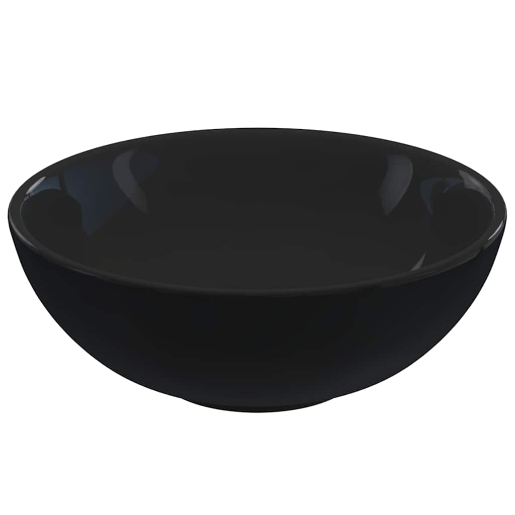 Vidaxx lavabo ø28x10 cm céramique noir brillant