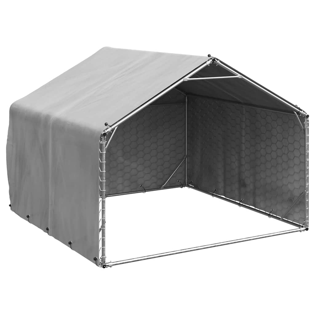 Vidaxxl niche d'extérieur avec couverture 2x2x1,5 m en acier galvanisé