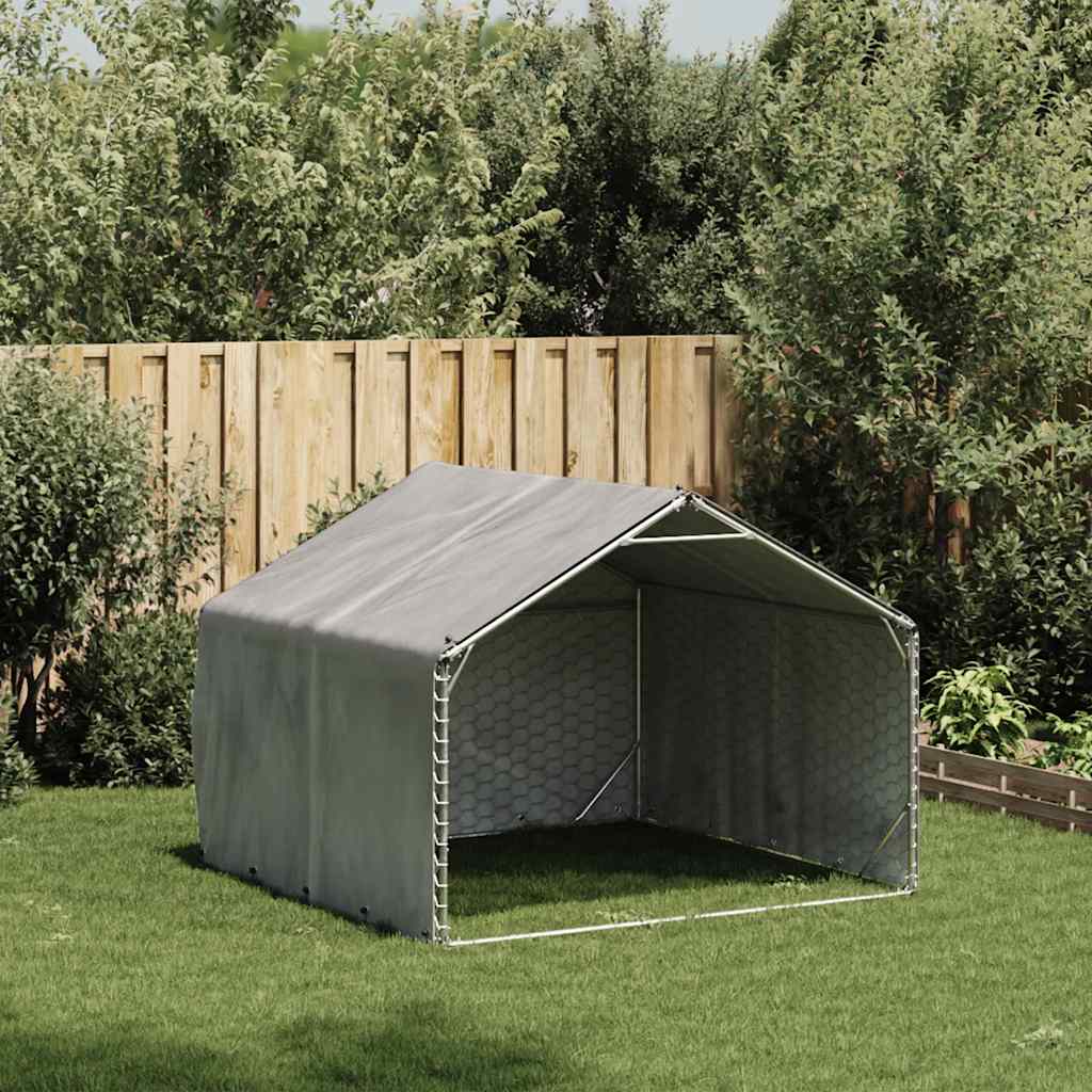 Vidaxxl niche d'extérieur avec couverture 2x2x1,5 m en acier galvanisé
