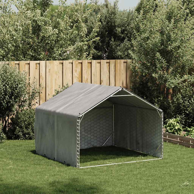 Vidaxxl niche d'extérieur avec couverture 2x2x1,5 m en acier galvanisé