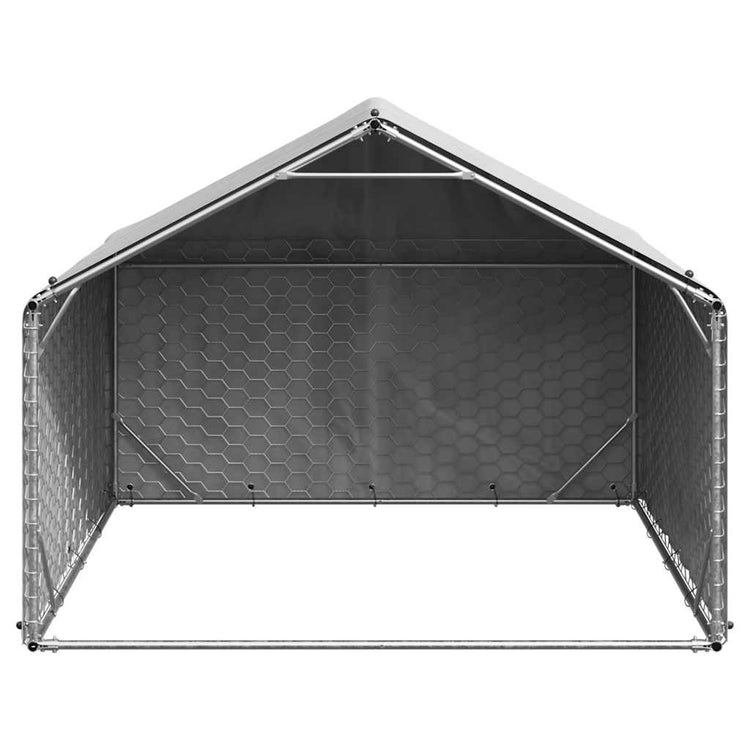Vidaxxl niche d'extérieur avec couverture 2x2x1,5 m en acier galvanisé