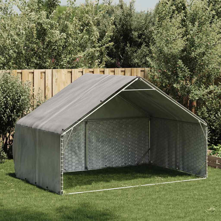 Vidaxxl niche d'extérieur avec couverture 3x2x1,9 m en acier galvanisé