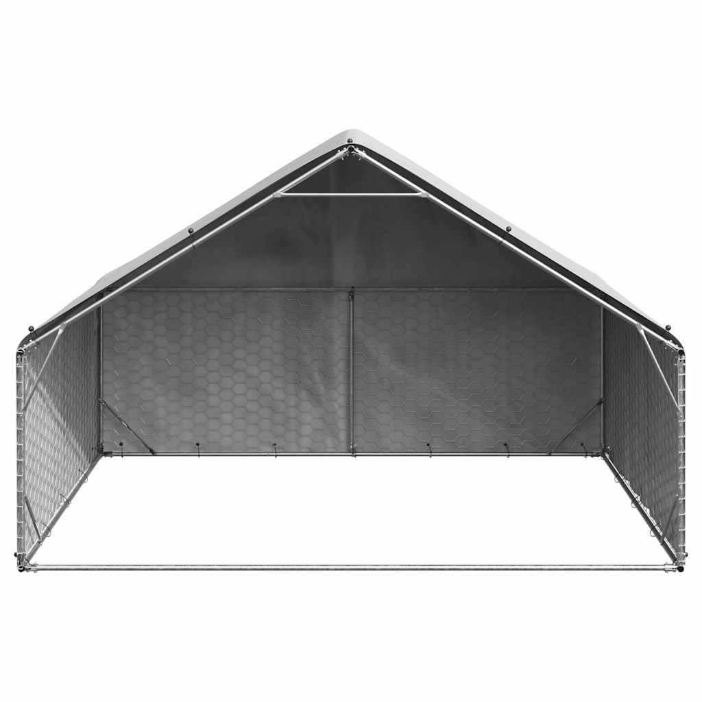 Vidaxxl niche d'extérieur avec couverture 3x2x1,9 m en acier galvanisé