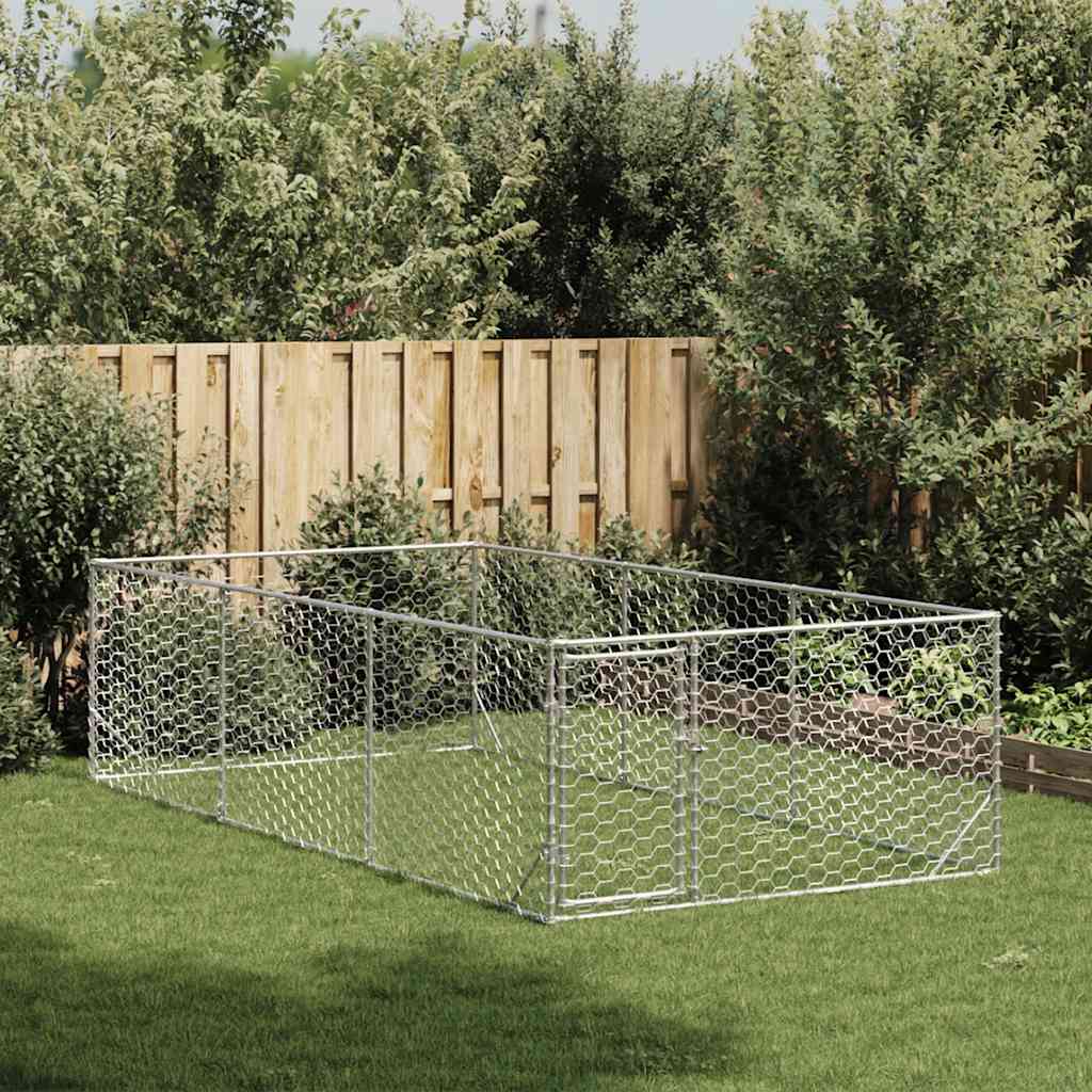 Vidaxxl niche d'extérieur avec porte 2x4x1 m en acier galvanisé