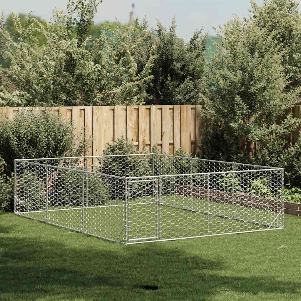 Vidaxxl niche d'extérieur avec porte 3x4x1 m en acier galvanisé