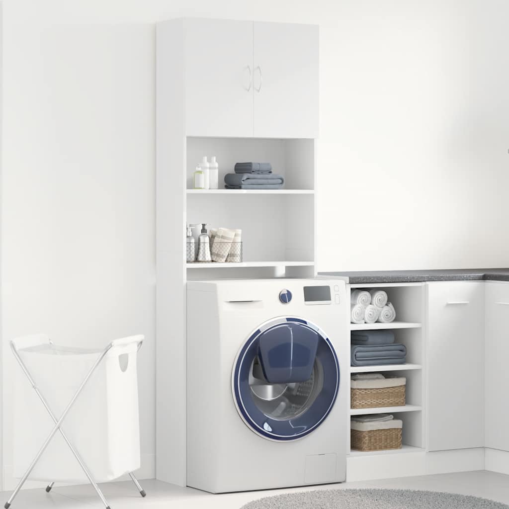Vidaxx meuble lave-linge 64x24x190 cm bois fini blanc
