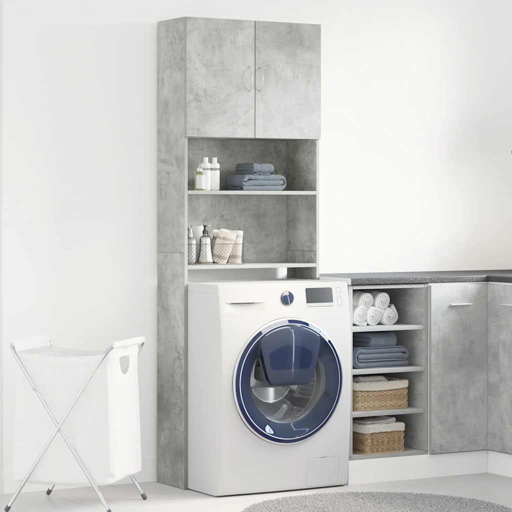 Vidaxx meuble lave-linge 64x24x190 cm bois d'ingénierie béton gris