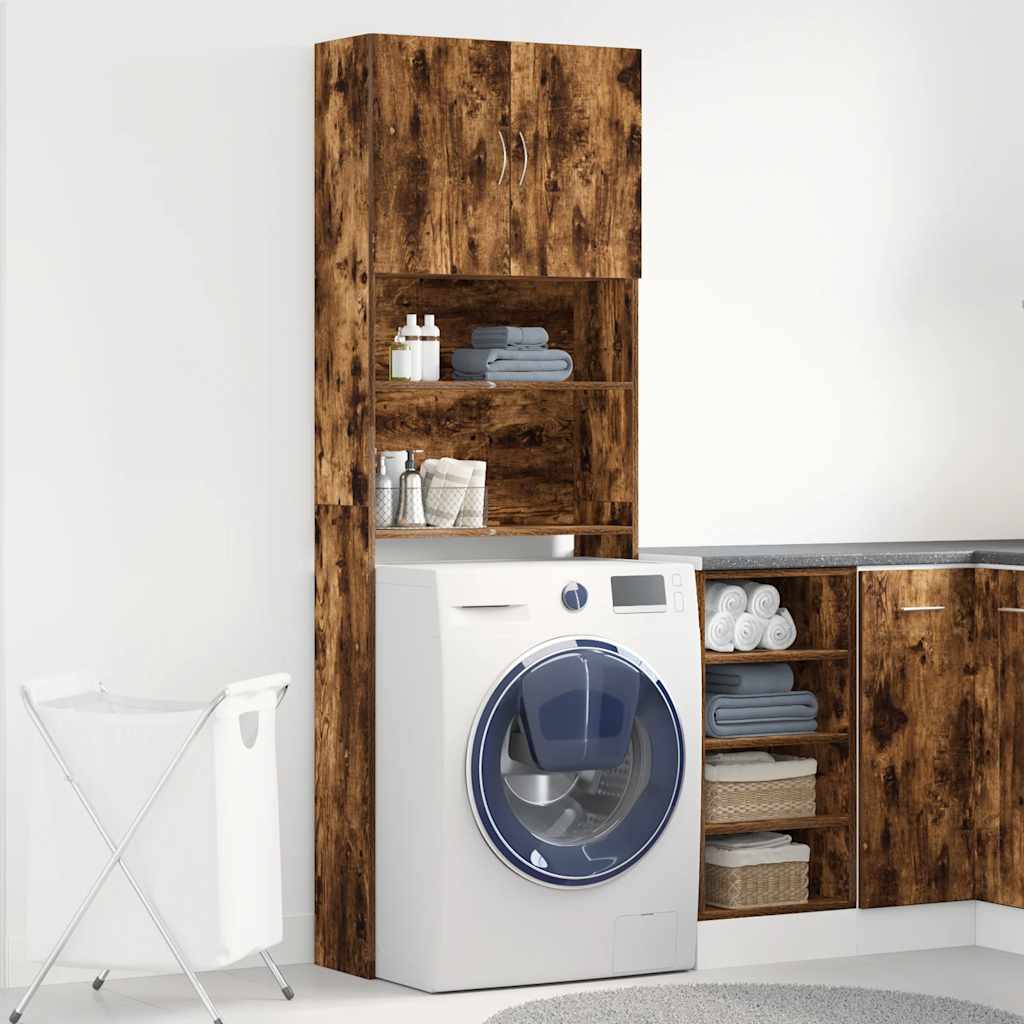 Vidaxx meuble lave-linge 64x24x190 cm bois traité, chêne fumé