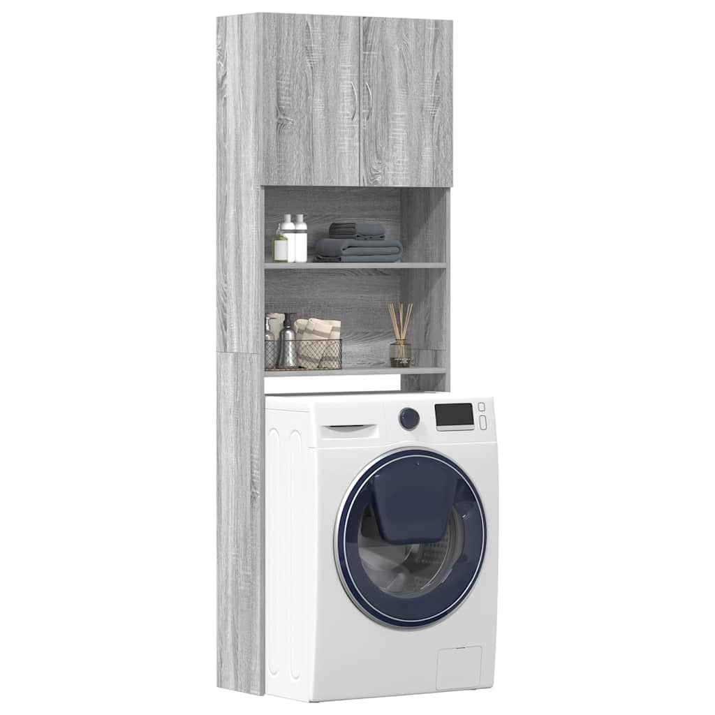 Vidaxx meuble lave-linge 64x24x190 cm bois fini gris couleur chêne sonoma
