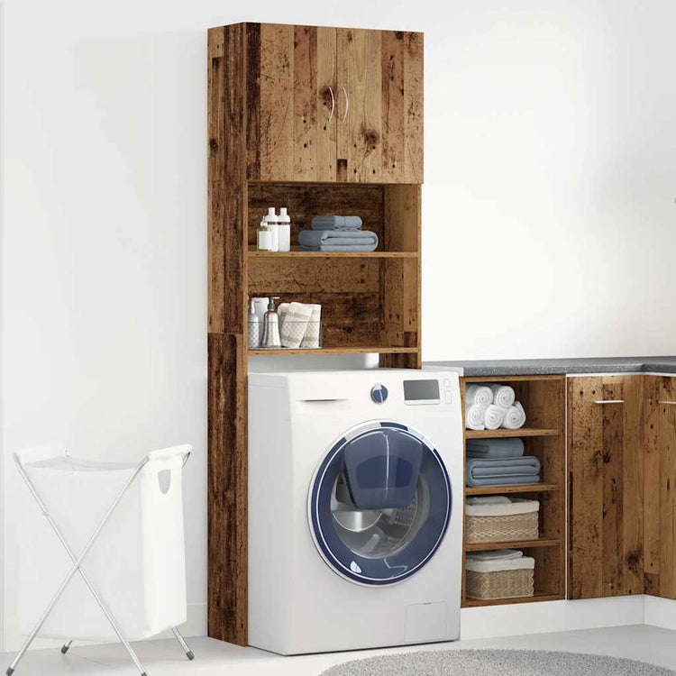Vidaxx meuble pour machine à laver 64x24x190 cm bois fini, couleur bois ancien