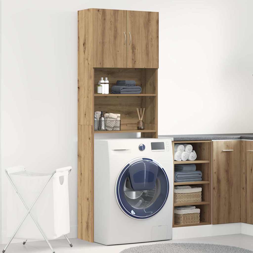 Vidaxx meuble lave-linge 64x24x190 cm bois travaillé, coloris chêne artisanal