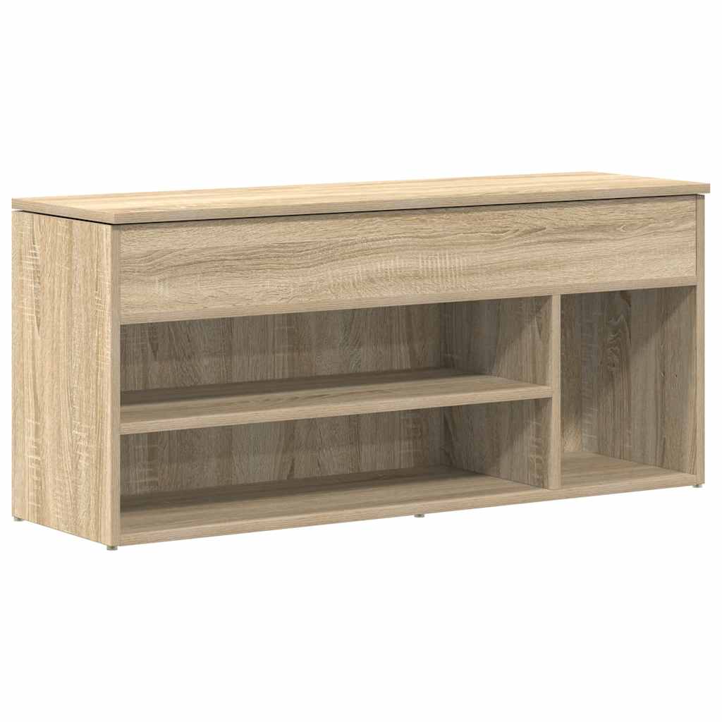 VidaXL banc à chaussures 102x30,5x45 cm bois d'ingénierie couleur chêne sonoma