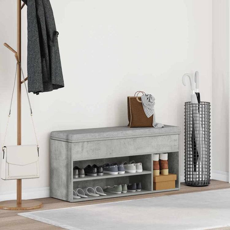 Vidaxx banc à chaussures 102x30,5x45 cm bois d'ingénierie béton gris