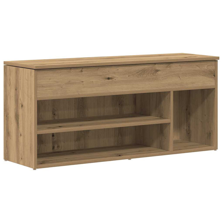 Banc à chaussures VidaXL 102x30,5x45 cm en bois travaillé, coloris chêne artisanal