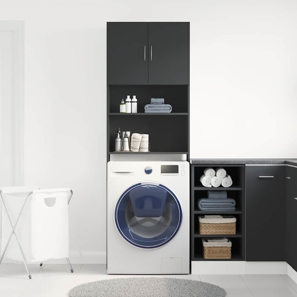 Vidaxx meuble pour machine à laver 64x24x190 cm bois fini noir