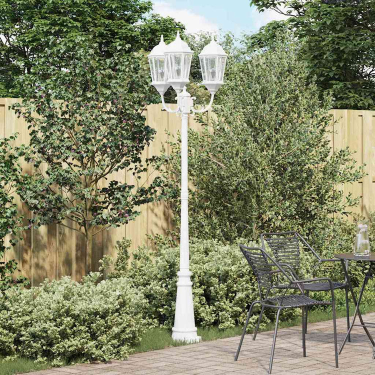 Vidaxx éclairage de jardin blanc 61 x 53 x 235 cm aluminium et verre