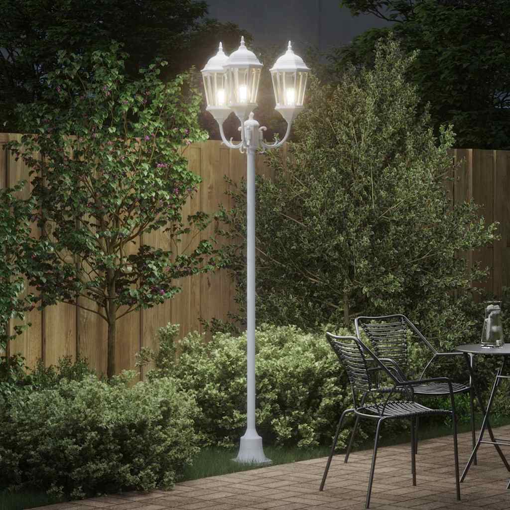 Vidaxx éclairage de jardin blanc 57 x 49 x 241 cm aluminium et verre