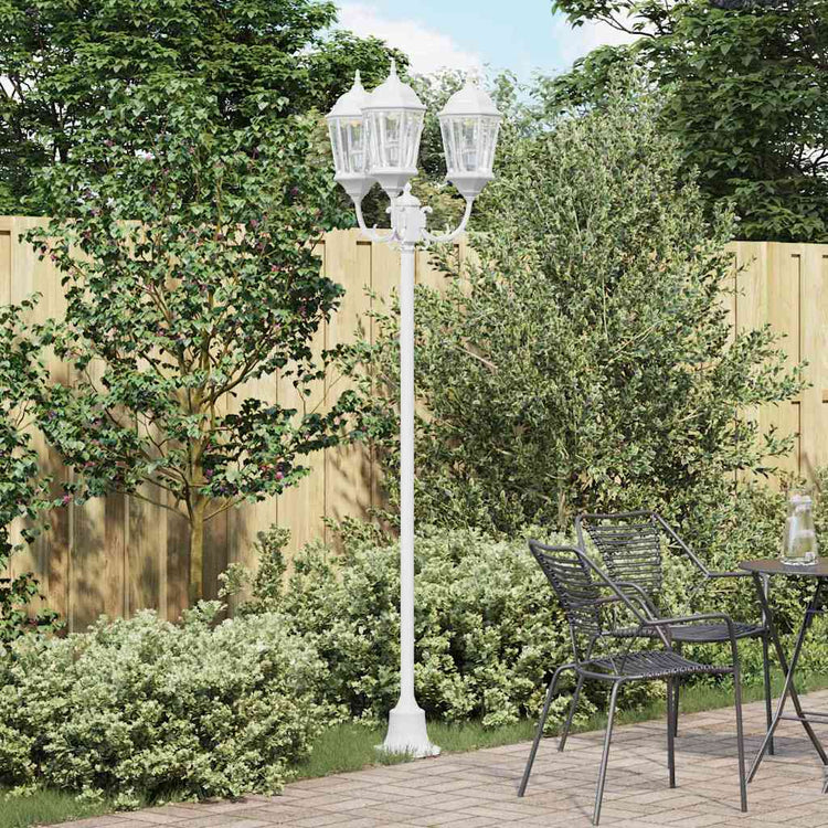 Vidaxx éclairage de jardin blanc 57 x 49 x 241 cm aluminium et verre