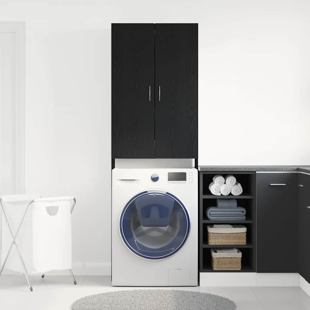 Vidaxx meuble lave linge 64x25,5x190 cm coloris chêne noir