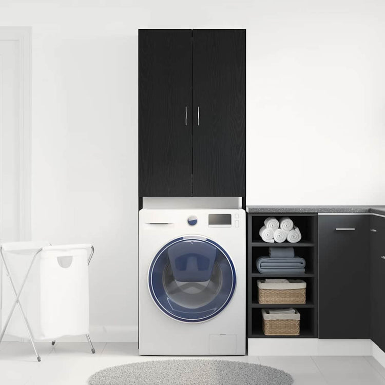 Vidaxx meuble lave linge 64x25,5x190 cm coloris chêne noir