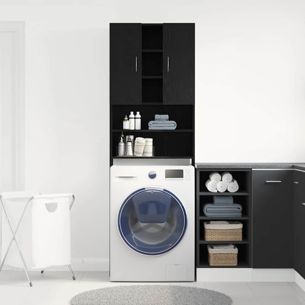 Vidaxx meuble lave linge 64x25,5x190 cm coloris chêne noir