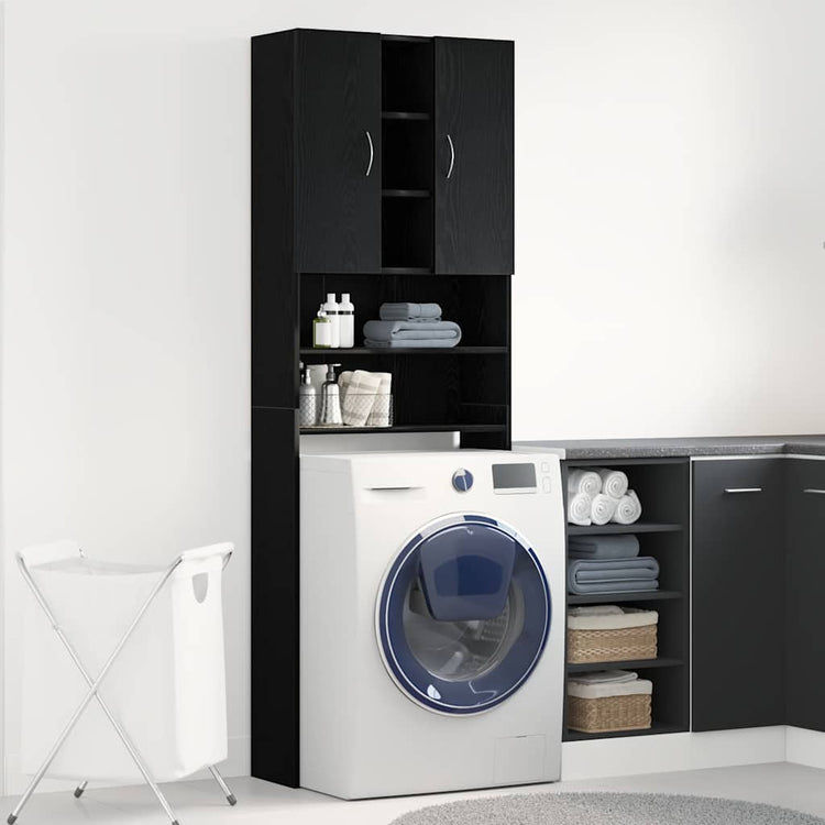 Vidaxx meuble lave linge 64x25,5x190 cm coloris chêne noir
