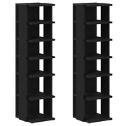 Vidaxx armoires à chaussures 2 pcs 25x27x102 cm bois fini couleur chêne noir - afbeelding 2