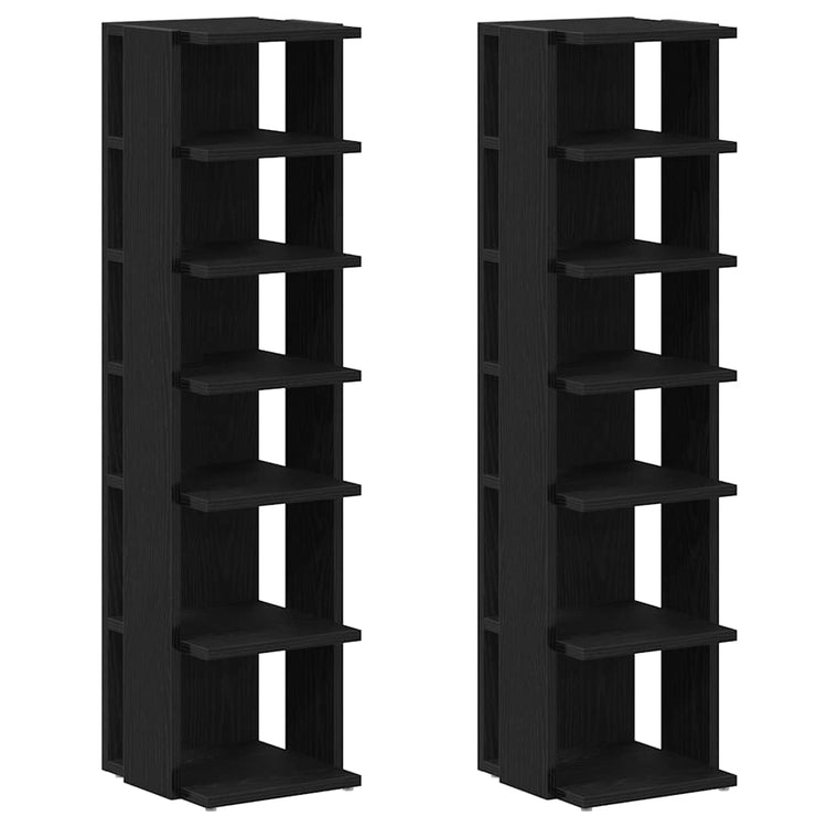 Vidaxx armoires à chaussures 2 pcs 25x27x102 cm bois fini couleur chêne noir