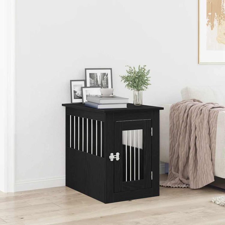 Vidaxxl meuble cage pour chien 45x62x59 cm bois fini chêne noir