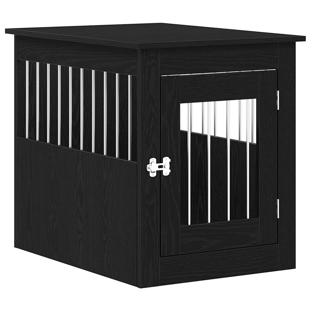 Vidaxxl meuble cage pour chien 55x75x65 cm bois fini chêne noir