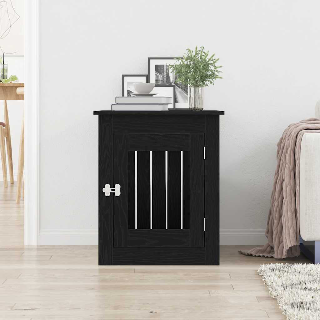 Vidaxxl meuble cage pour chien 55x75x65 cm bois fini chêne noir