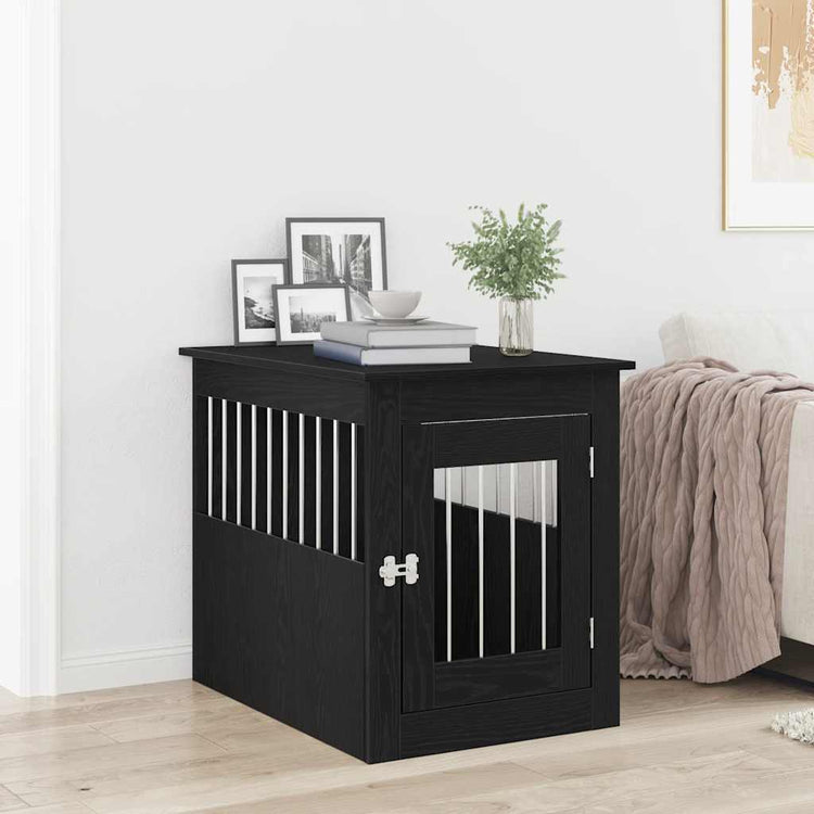 Vidaxxl meuble cage pour chien 55x75x65 cm bois fini chêne noir
