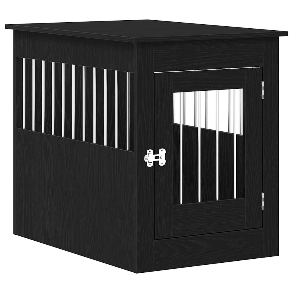 Vidaxxl meuble cage pour chien 55x80x68 cm bois fini chêne noir
