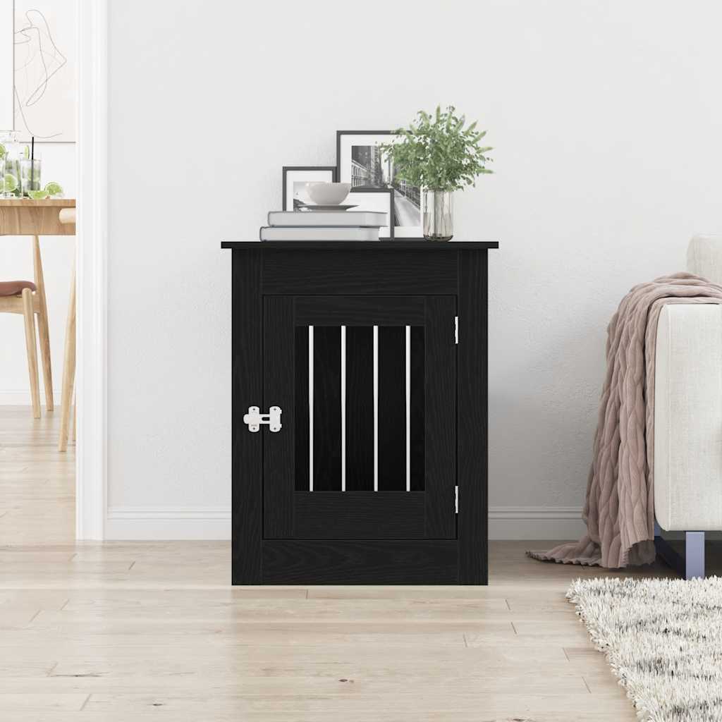 Vidaxxl meuble cage pour chien 55x80x68 cm bois fini chêne noir