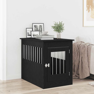Vidaxxl meuble cage pour chien 55x80x68 cm bois fini chêne noir