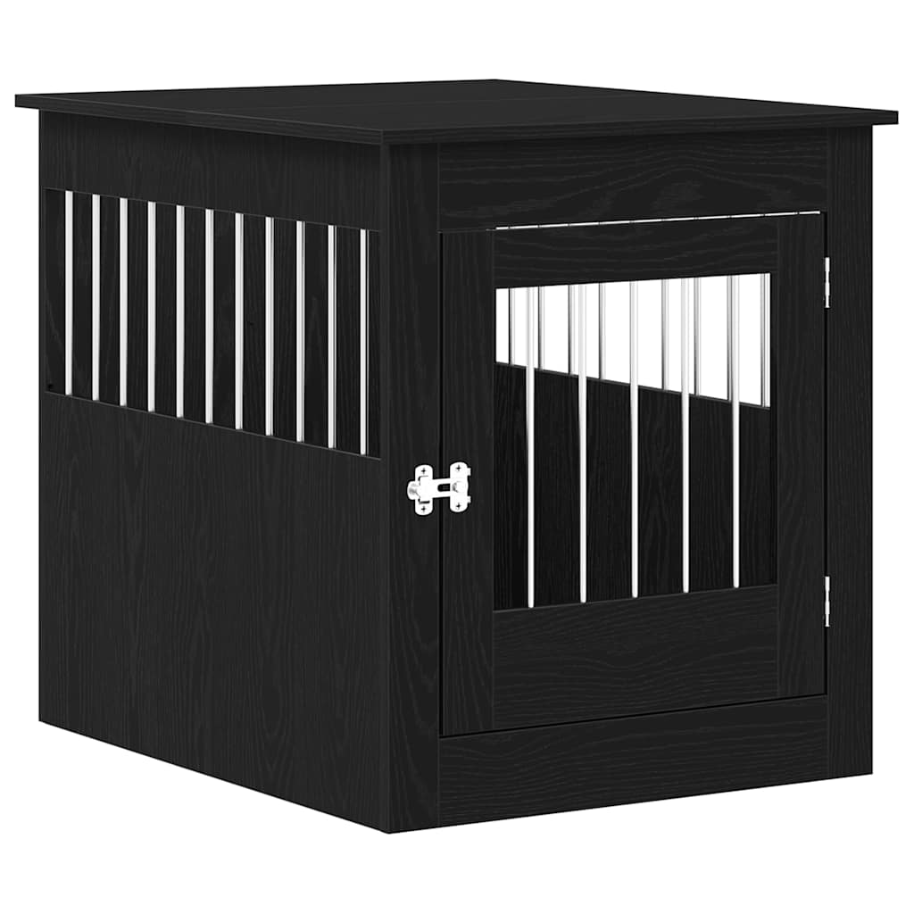 Vidaxxl meuble cage pour chien 64,5x80x71 cm bois d'ingénierie couleur chêne noir