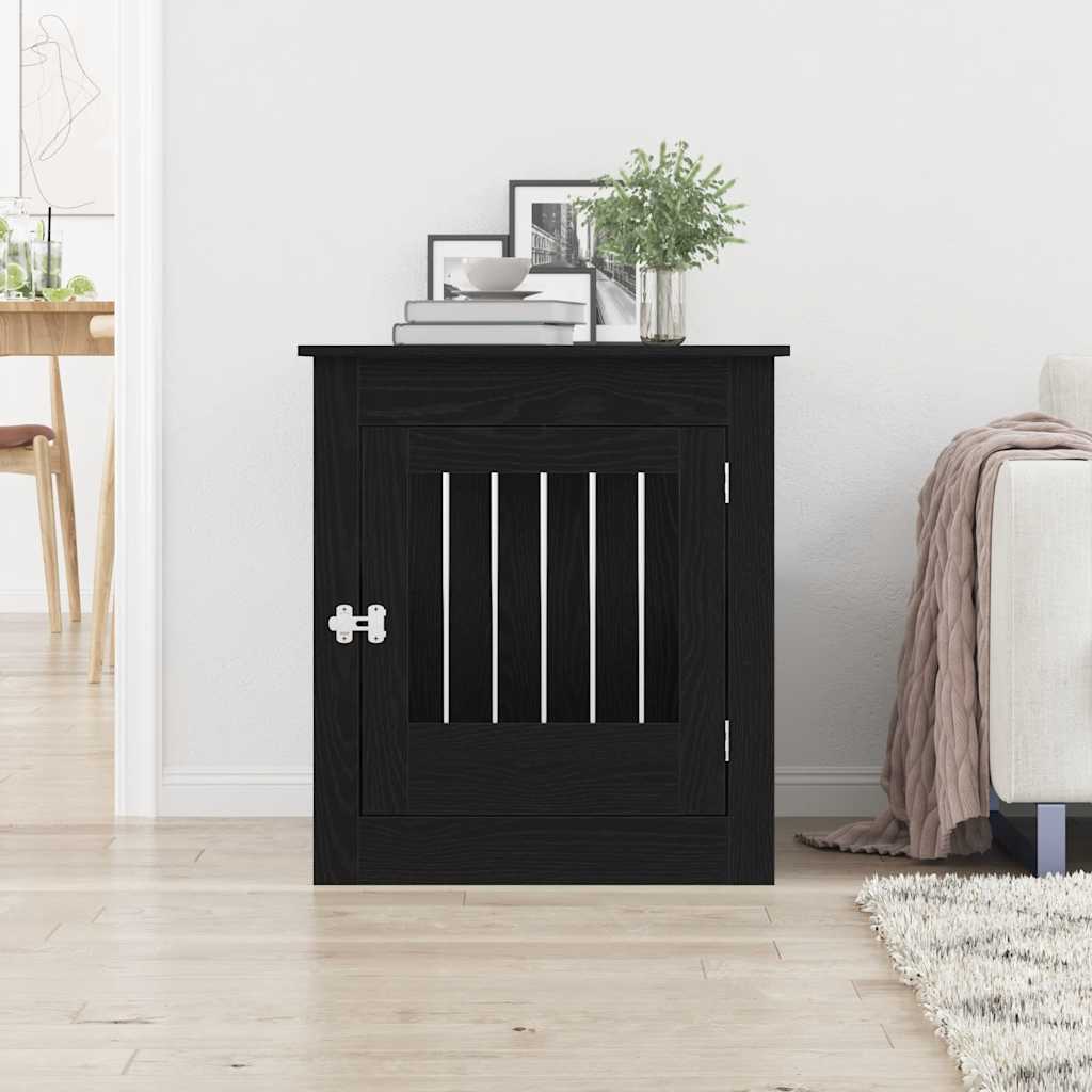 Vidaxxl meuble cage pour chien 64,5x80x71 cm bois d'ingénierie couleur chêne noir