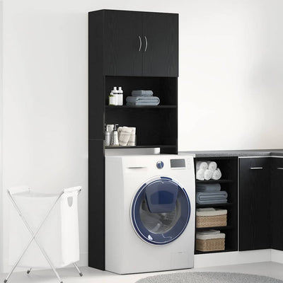 Vidaxx meuble lave-linge 64x24x190 cm aggloméré chêne noir