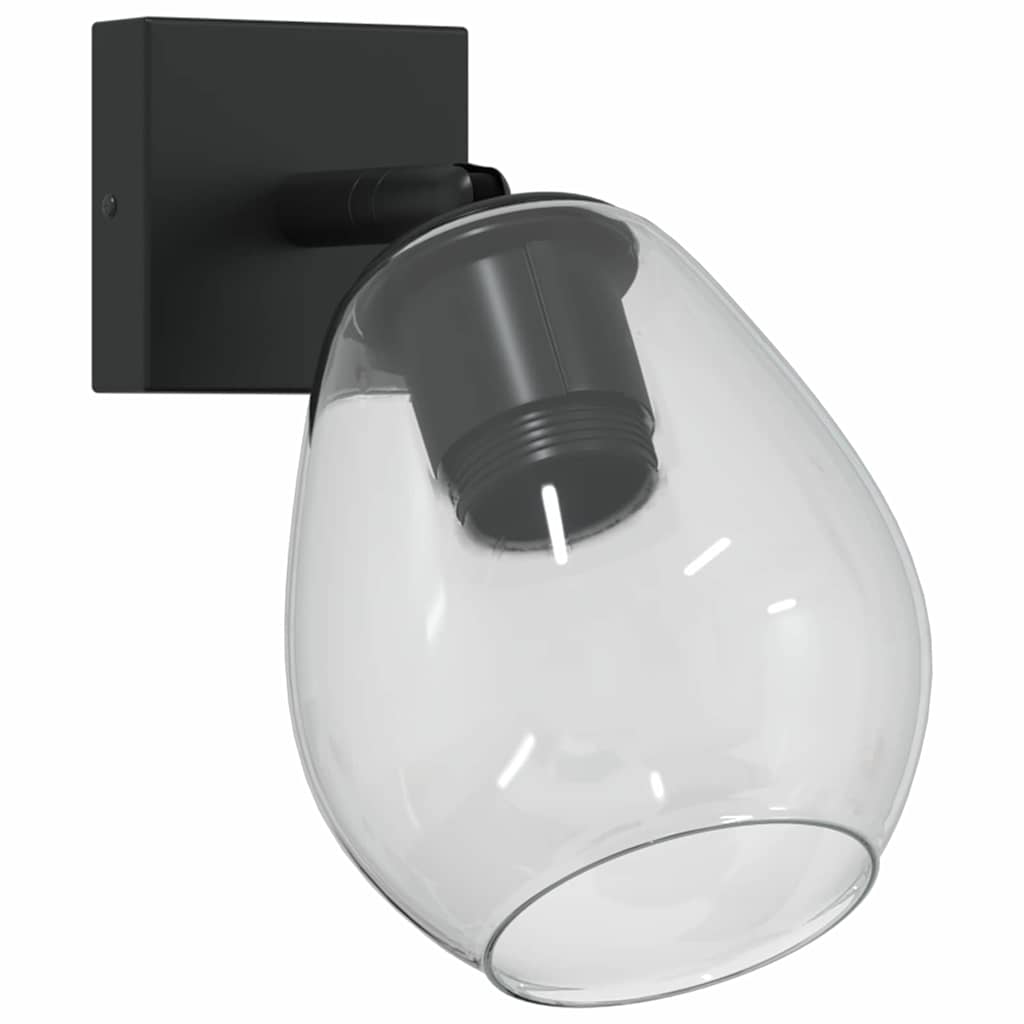 Vidaxx spot de plafond noir 13 x 13 x 26 cm verre et métal