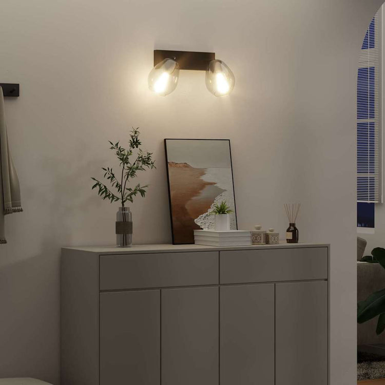 Vidaxx spot de plafond noir 33 x 13 x 26 cm verre et métal