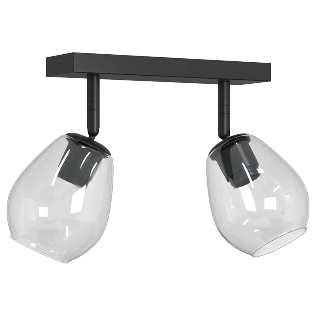 Vidaxx spot de plafond noir 33 x 13 x 26 cm verre et métal