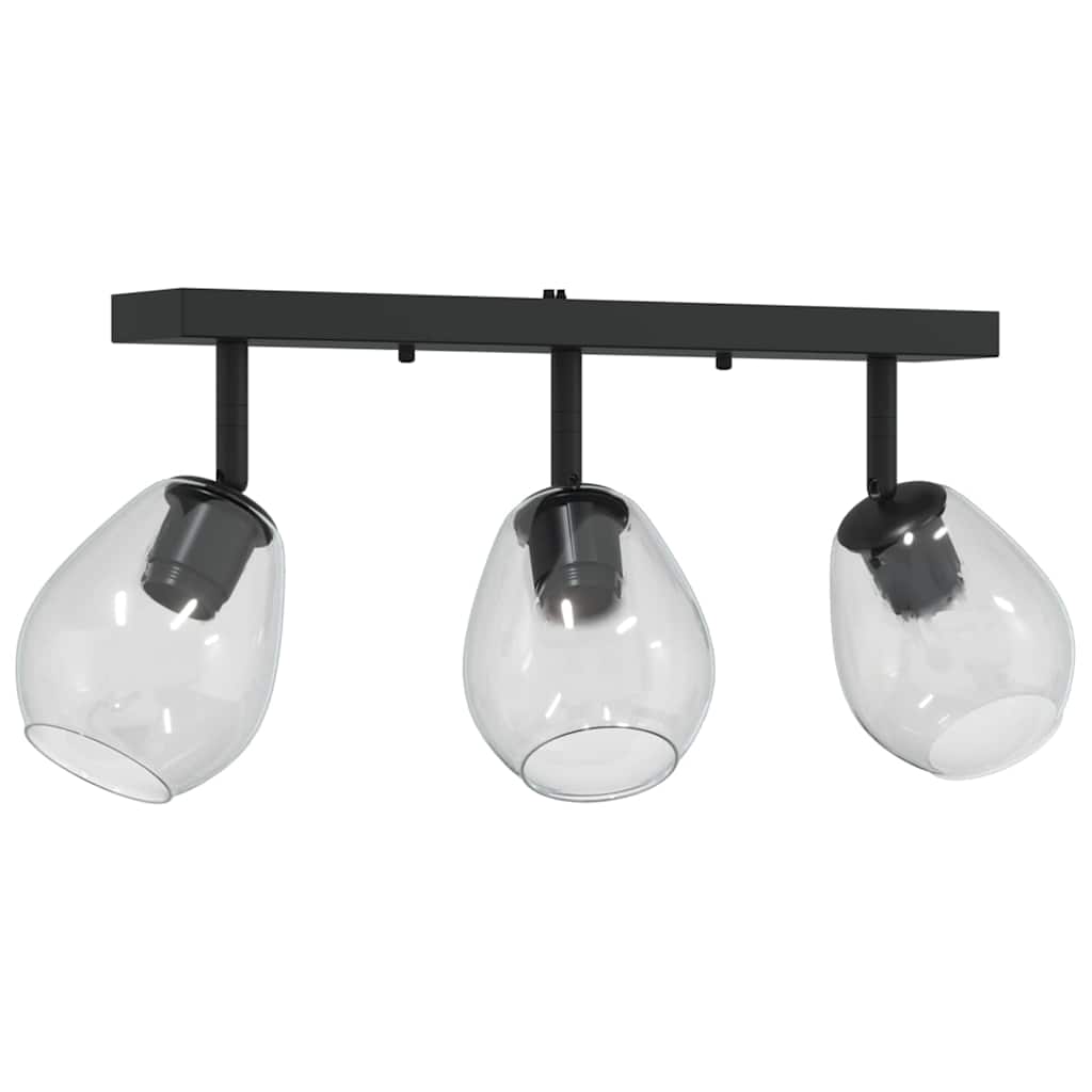 Vidaxx spot de plafond noir 54 x 13 x 26 cm verre et métal