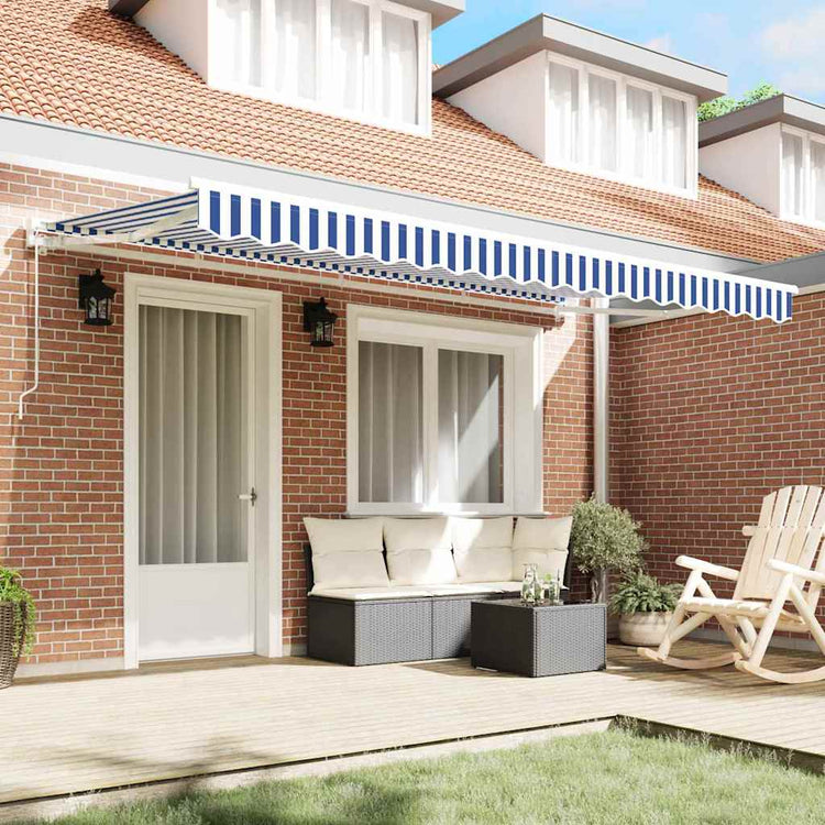 Vidaxx toile de remplacement pour auvent bleu et blanc 380 x 195 cm