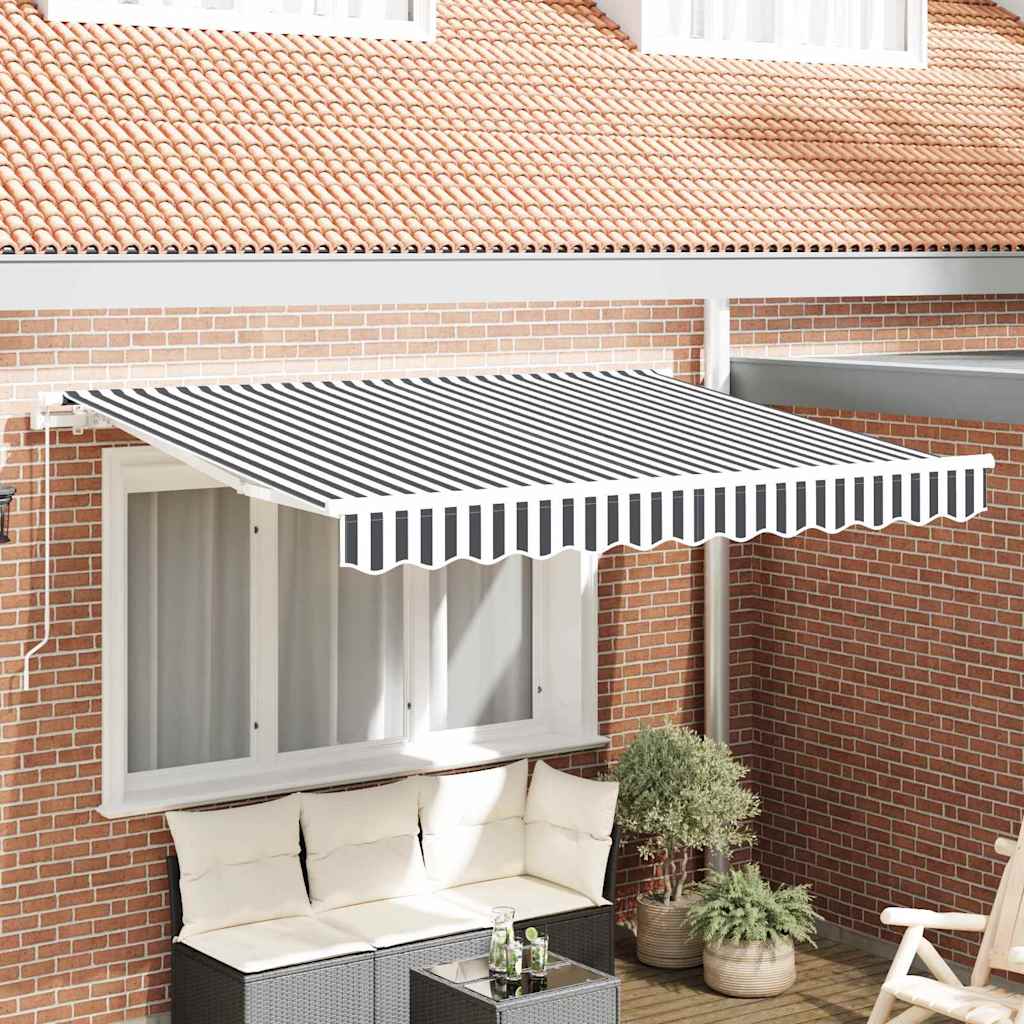 Vidaxx toile de remplacement pour auvent anthracite et blanc 330 x 195 cm